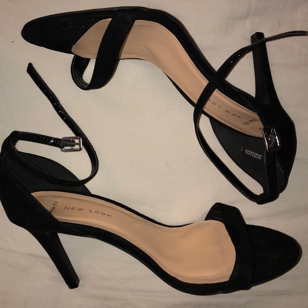 Black ankle strap heels